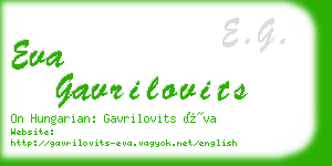 eva gavrilovits business card